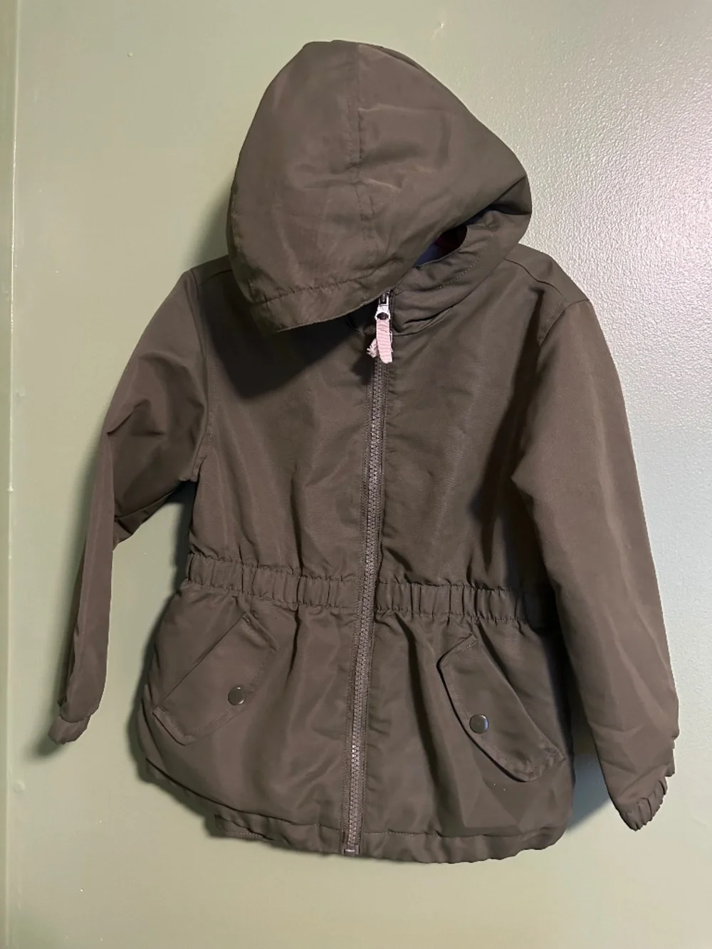 4T Girl Olive Green/light pink winter coat 3 in 1